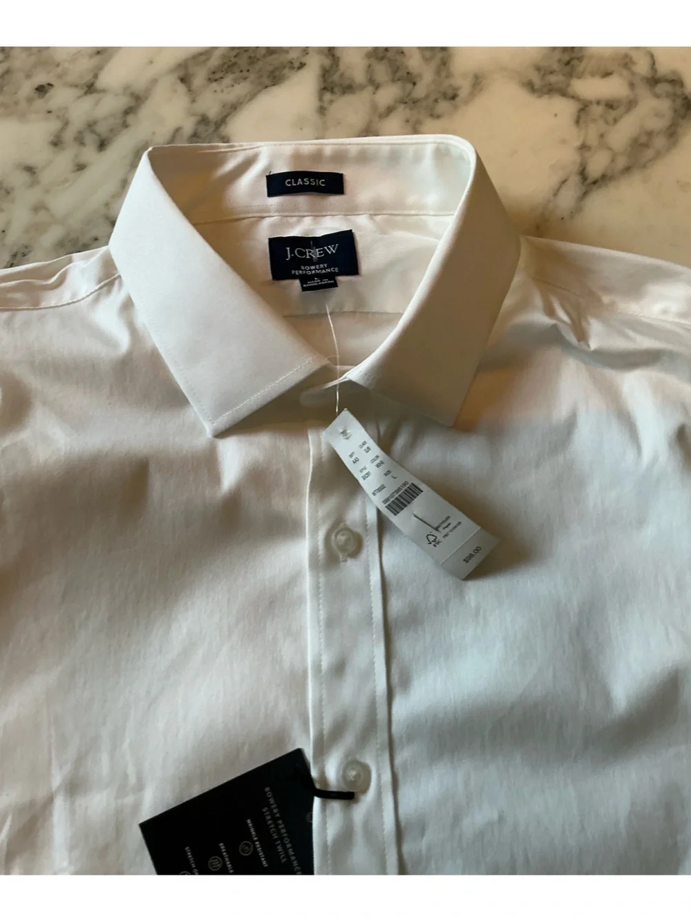 NWT J. Crew Classic Bowery performance dress shirt in white Sz L